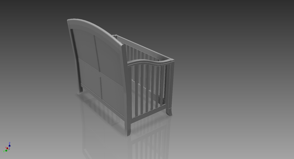 Child Craft Crib Model No. 35021 3D CAD Model Library GrabCAD