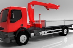 Renault Midlum truck and hydraulic manipulator Hiab 288-EP-2Duo