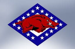 Diamond Hog - University Of Arkansas' Mascot Acrylic Relief Illuminated