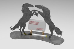 The "Kissing Horses" Business Card Holder, business card nature puzzle, 3d holder