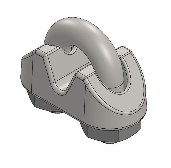 WIRE ROPE CLIP, 1/8" 3D CAD Model Library GrabCAD