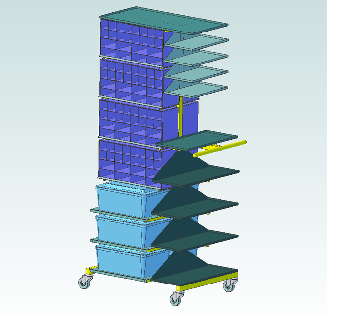 Mobile parts storage 3D CAD Model Library GrabCAD