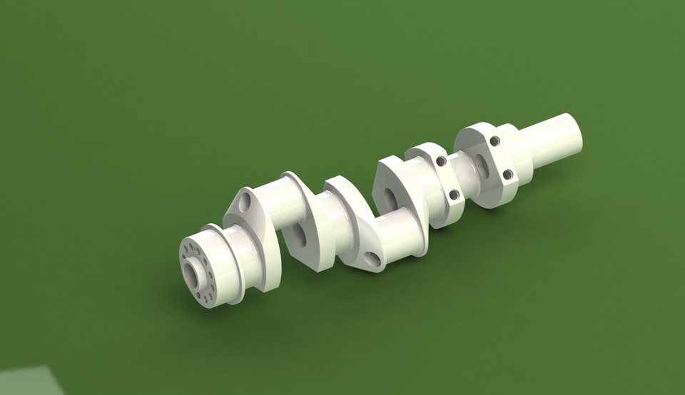 crank shaft for V6 engine 3D CAD Model Library GrabCAD