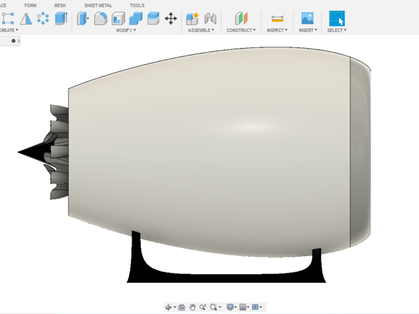 Jet engine display case 3D CAD Model Library GrabCAD