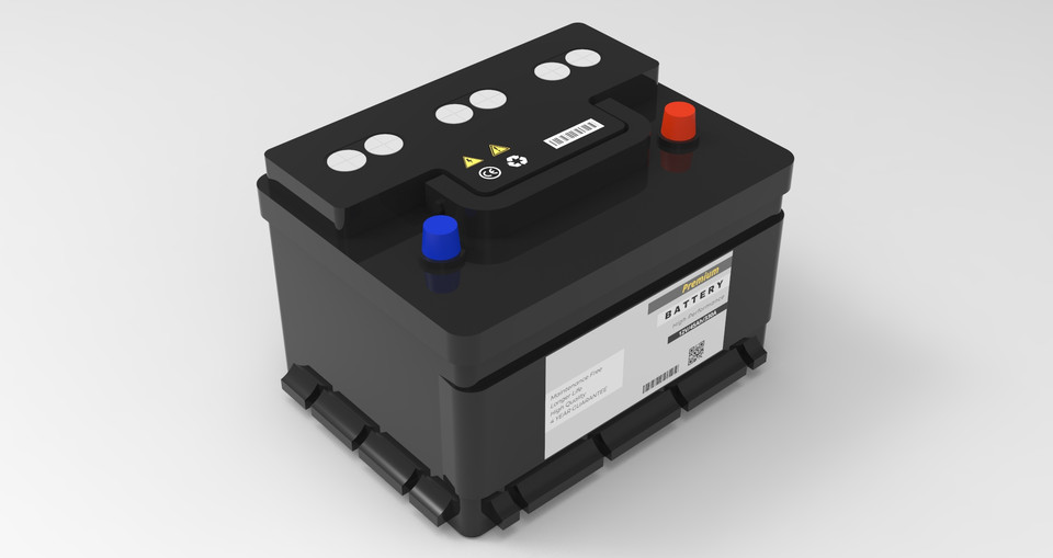 Car Battery 3D CAD Model Library GrabCAD