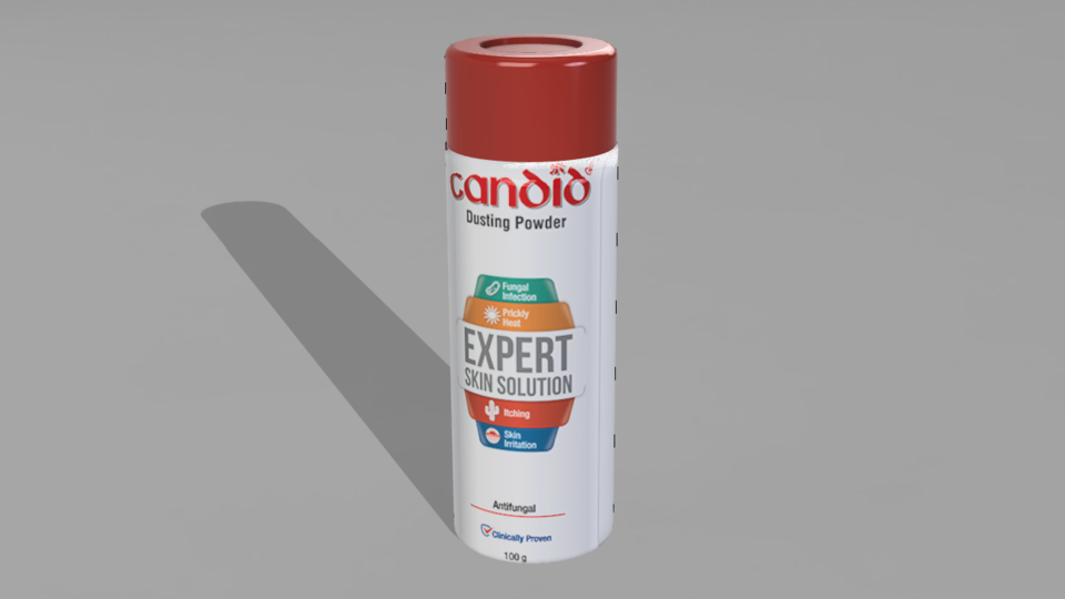 powder bottel surface and assembly with proper dimension