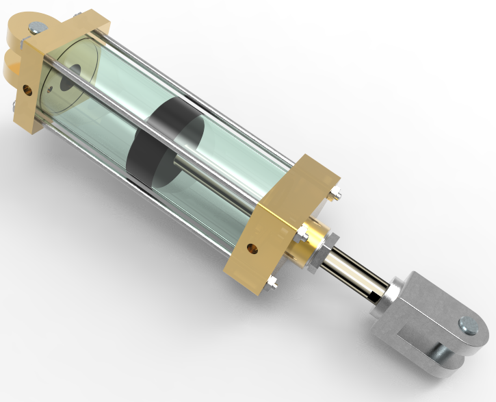 Hydraulic Cylinder 3D CAD Model Library GrabCAD