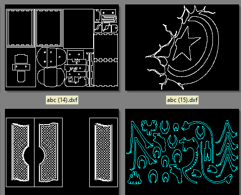 3) 20 random dxf pattern