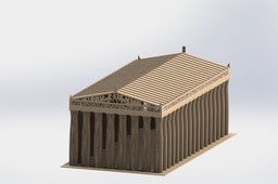 Parthenon, sheetmetal puzzle, architecture, 3d model, 3d puzzle