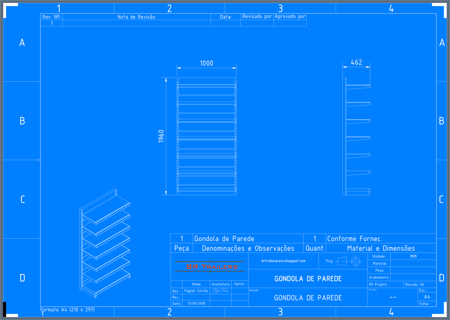 Gôndola de Parede / Supermaket Gondola Shelf 3D CAD Model Library