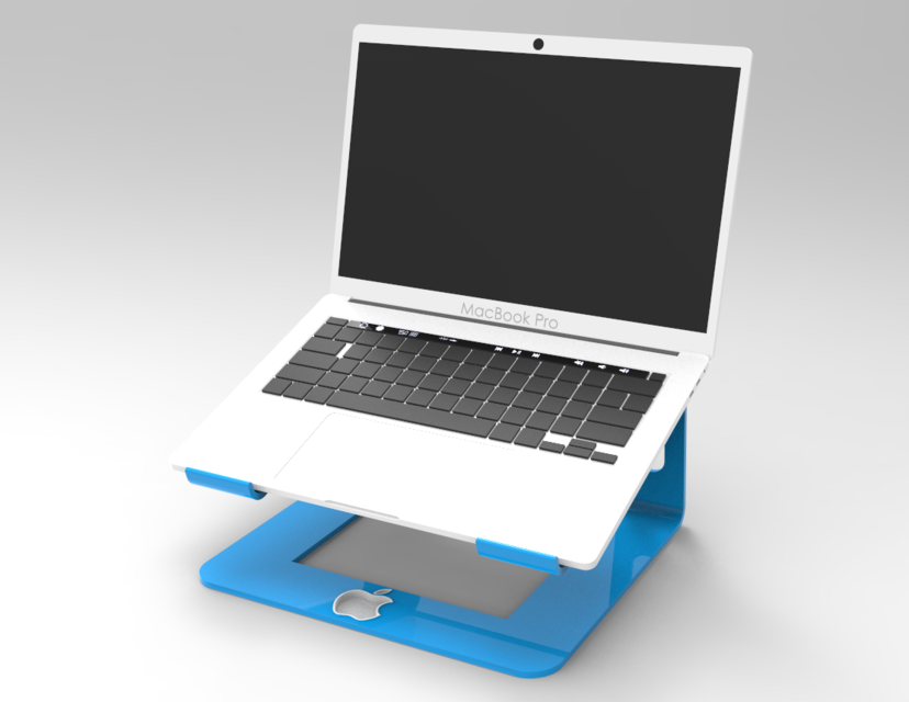 Laptop Stand 1_Macbook Air stand 3D CAD Model Library GrabCAD