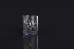 Glass with ice cubes