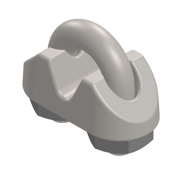 WIRE ROPE CLIP, 1/8" 3D CAD Model Library GrabCAD
