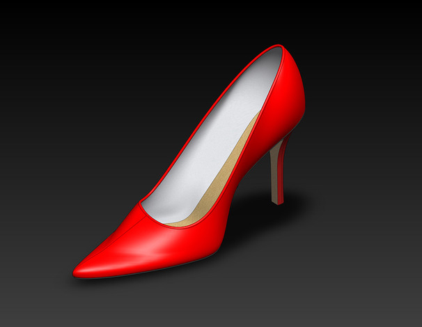 Woman's high heeled shoe - left