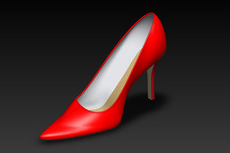 Woman's high heeled shoe - left
