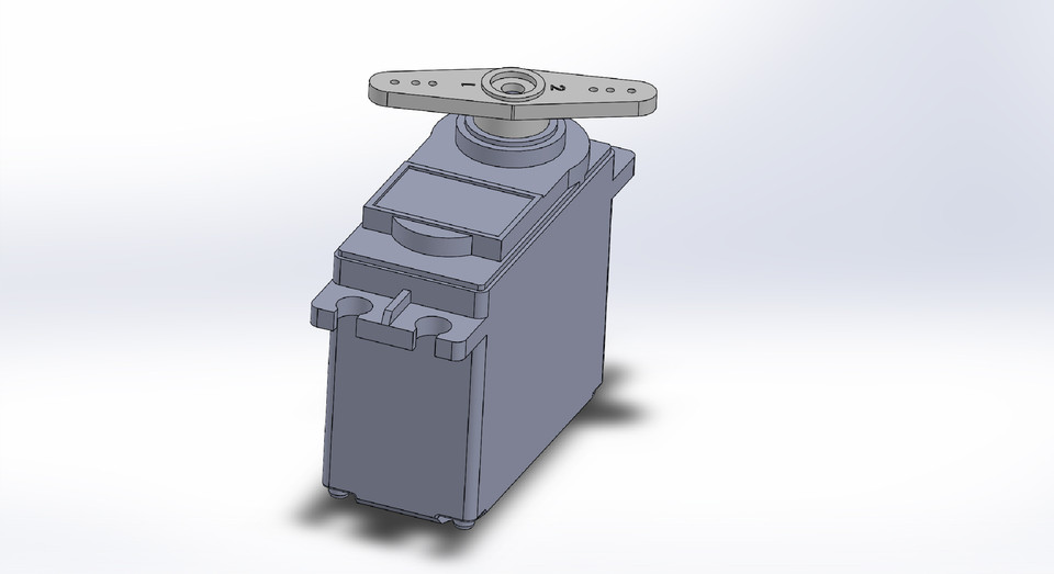 HiTec HS422 Servo Horn 2 Wings 3D CAD Model Library GrabCAD