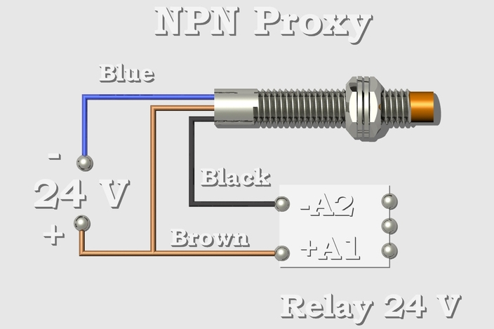 How to connect proximity sensor to relay - STEP / IGES - 3D CAD model