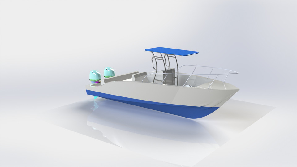 7m Center Console Pleasure Boat 3D CAD Model Library GrabCAD