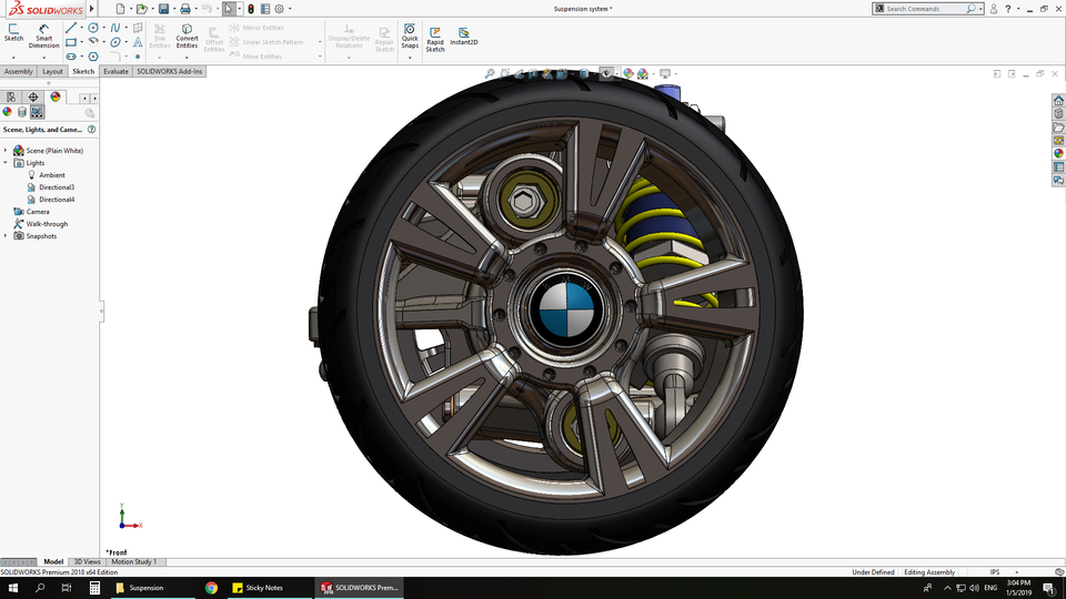 Double Wishbone Suspension system 3D CAD Model Library GrabCAD