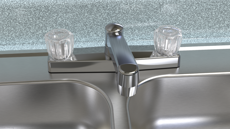 Kitchen Sink and Faucet 3D CAD Model Library GrabCAD
