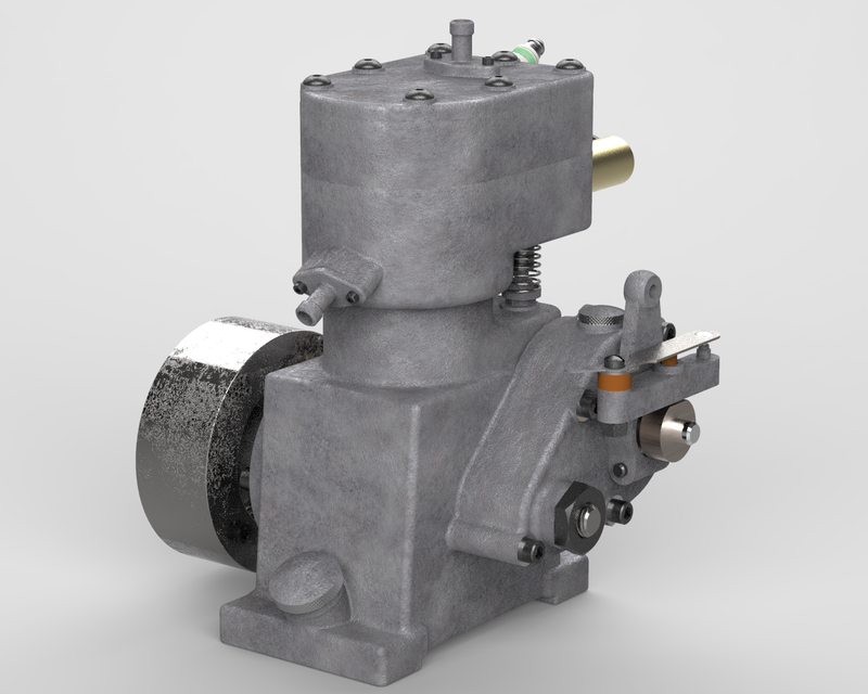 Whippet engine 3D CAD Model Library GrabCAD