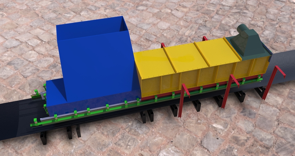 Transfer chute for 100 ton/hour | 3D CAD Model Library | GrabCAD