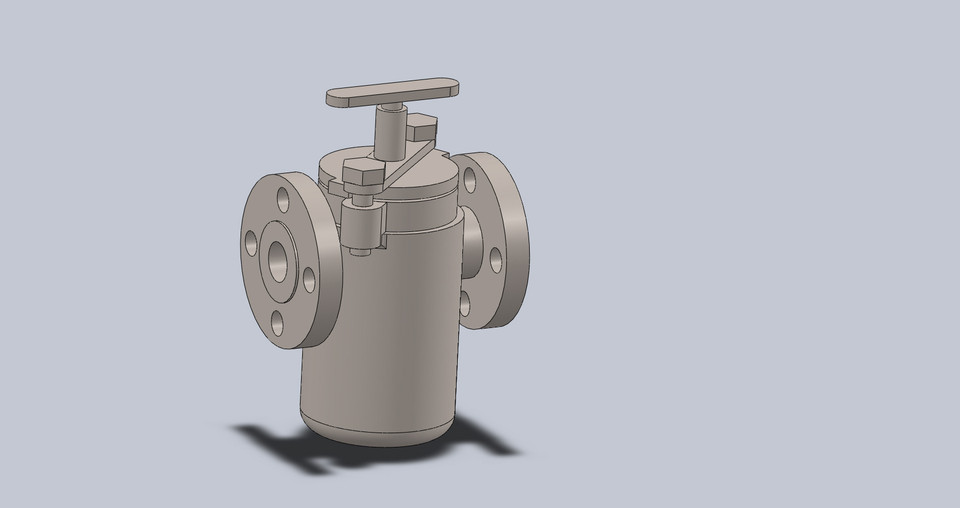 Mueller 1" 150 Flange 125FSS Basket Strainer 3D CAD Model Library