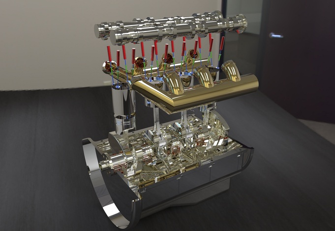 Moteur, 4 stroke engine for KeyShot 3D Rendering Competition - - 3D CAD ...