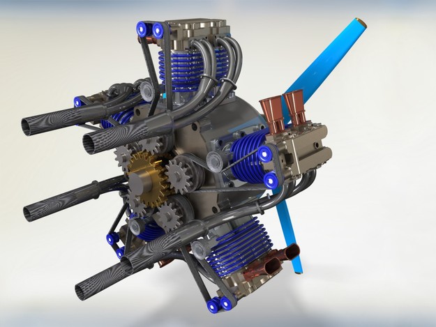 Engine radial with cam design