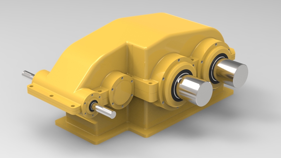 Gearbox Double Output 3D CAD Model Library GrabCAD