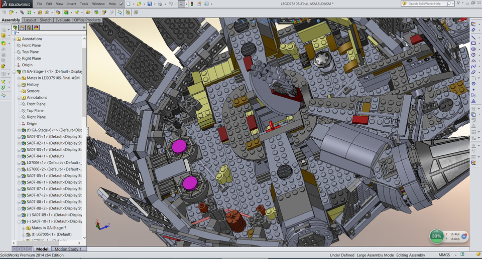 solol ソルオル　solworks model LEGO - StarWars Millennium Falcon (75105) | 3D CAD Model