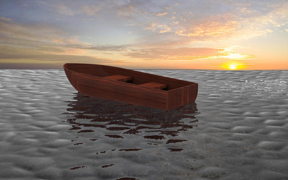 Wooden Rowing Boat