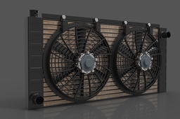 Radiator twin fan