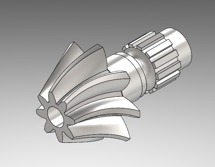 Helical Bevel gear 3D CAD Model Library GrabCAD