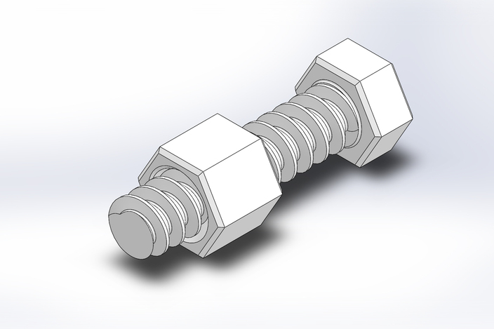 3D-Printed Bolt and Nut Combination - SOLIDWORKS - 3D CAD model - GrabCAD