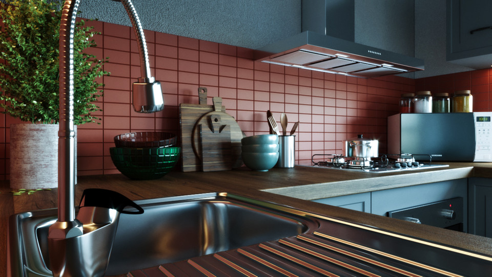 Kitchen 3D CAD Model Library GrabCAD