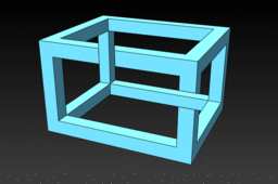 Optical illusion with central perspective