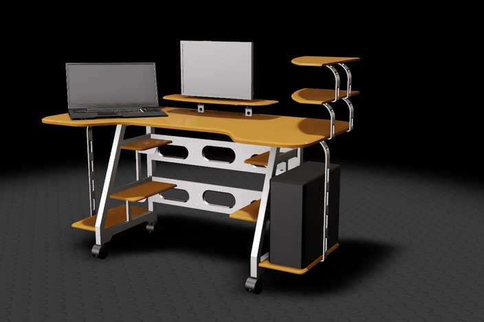 PC desk adapted for Laptop use - AutoCAD - 3D CAD model - GrabCAD