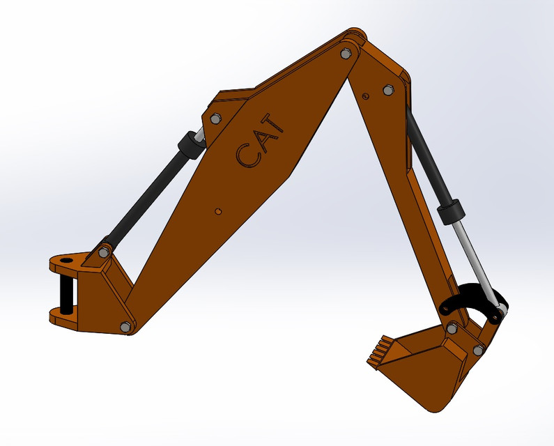 Excavator Arm 3D CAD Model Library GrabCAD