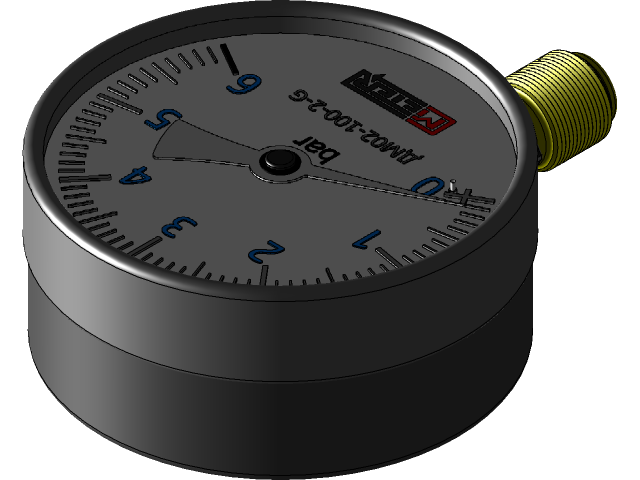 Манометр ДМ02-100-2-G | 3D CAD Model Library | GrabCAD