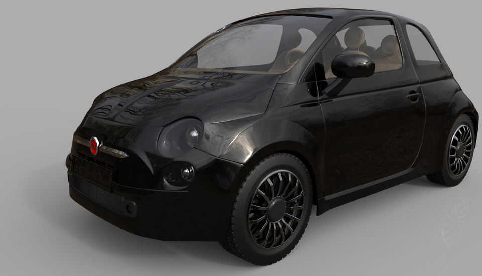 Fiat 500 3D CAD Model Library GrabCAD