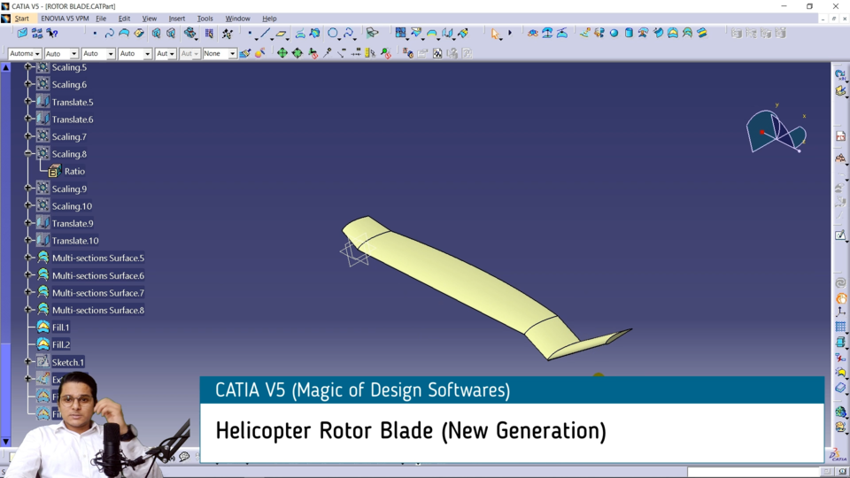 Rotor Blade fo Defiant X helicopter 3D CAD Model Library GrabCAD