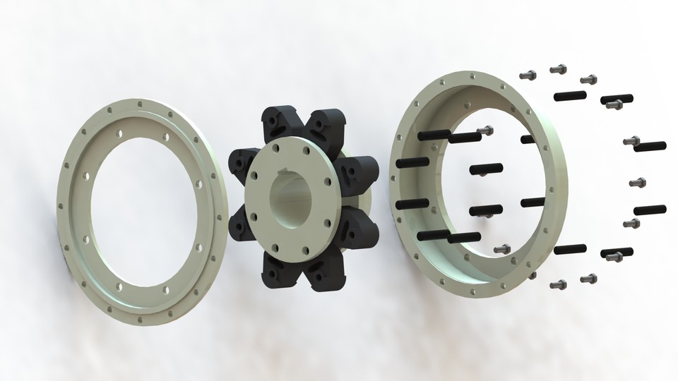 Flexible Coupling GEF1200R 3D CAD Model Library GrabCAD