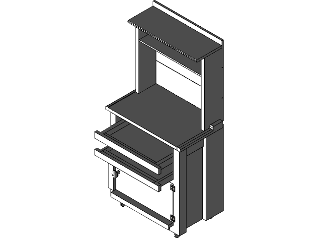 DIY study table with cabinet