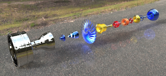 Trent 1000 engine animation for keyshot 3d rendering competition