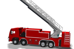 Fire & Rescue Truck With Animation SolidEdge