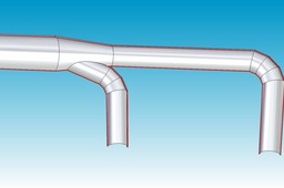 Mall, Industrial, sheetmetal air duct design w elbows, transitions, tee’s