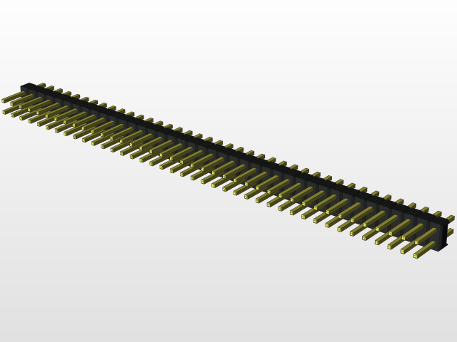 外螺纹2.54mm PCB头,直形,90高,90低,1x1至2x40