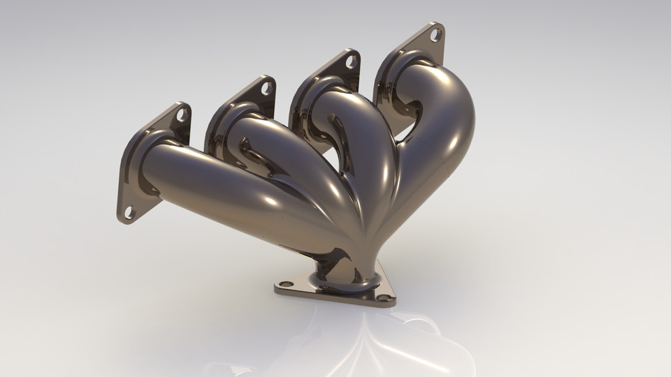 Exhaust Manifold 3D CAD Model Library GrabCAD