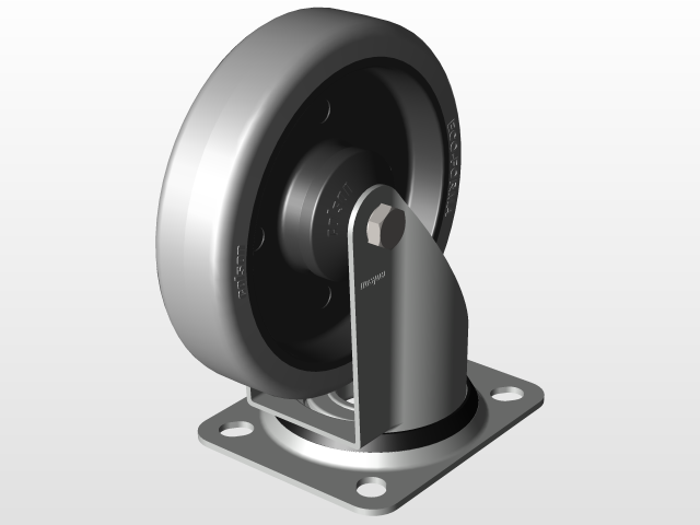 Kolo gibljivo 125mm - Serija PE - siva elastična guma